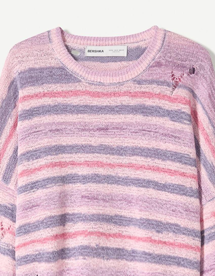 Pull déchiré-Violet-2