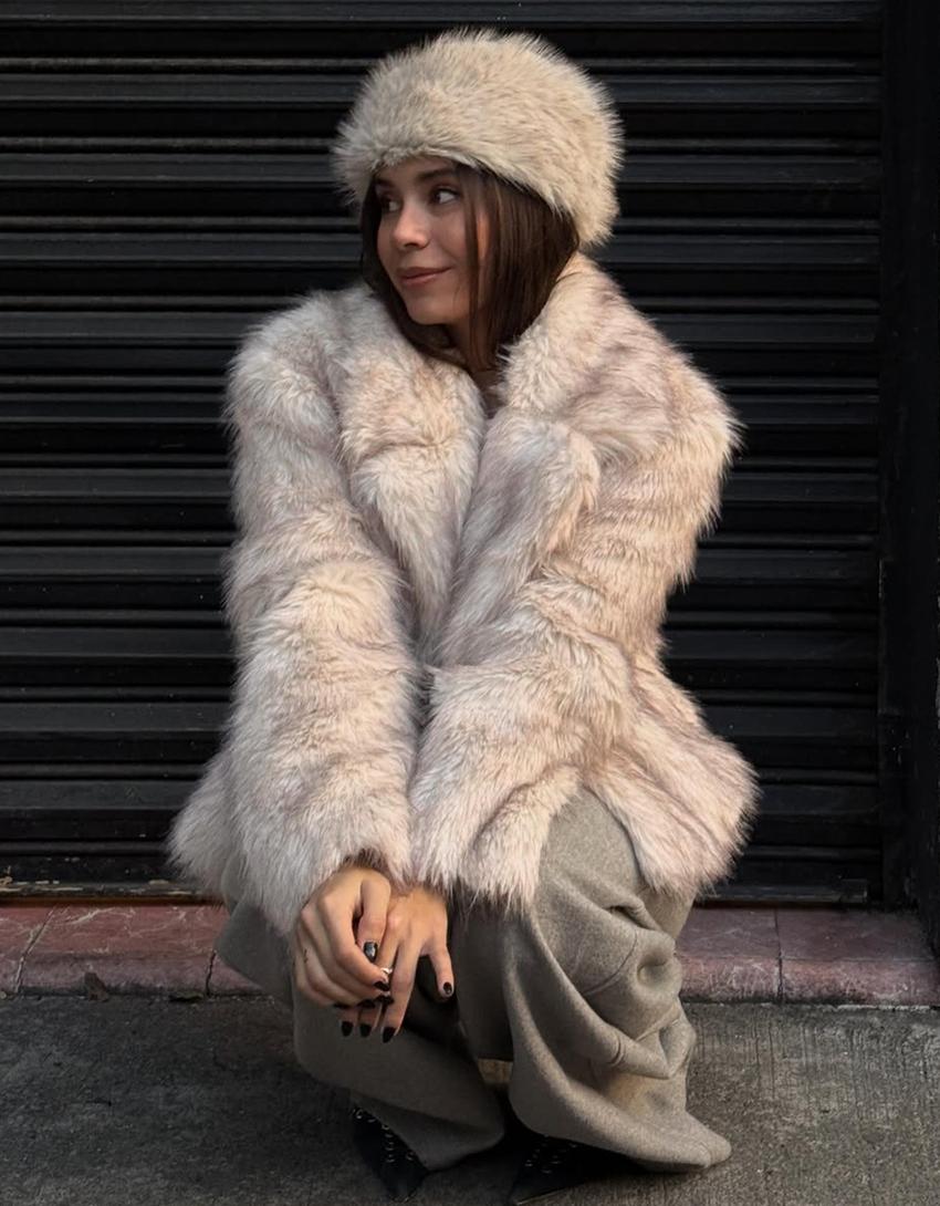 Gorro efecto pelo-Crudo