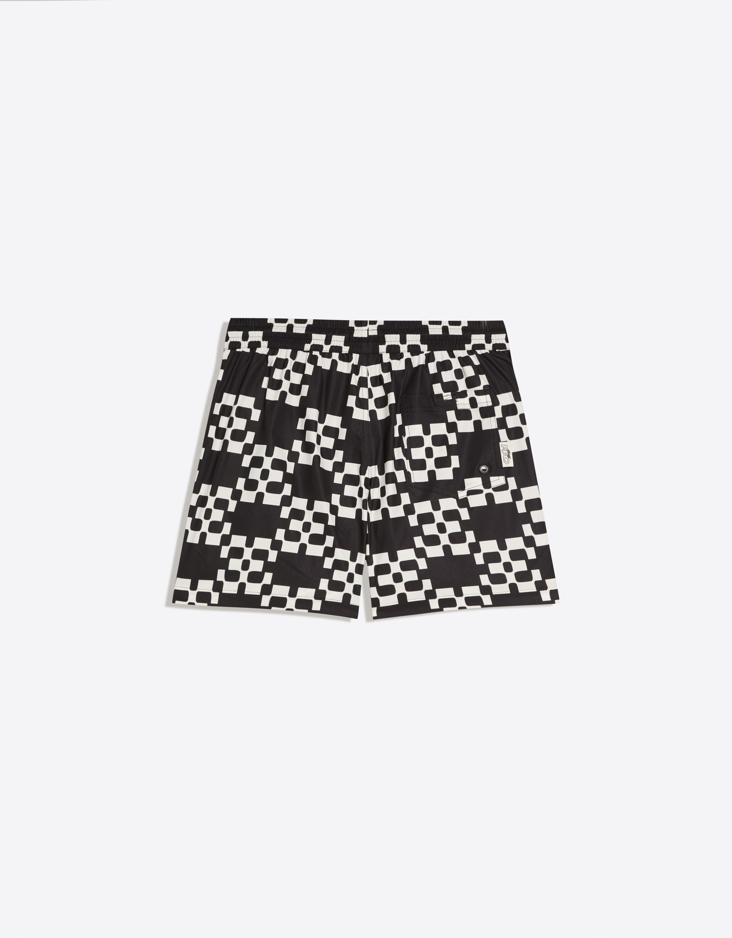 Boxy print swimsuit — White / Black