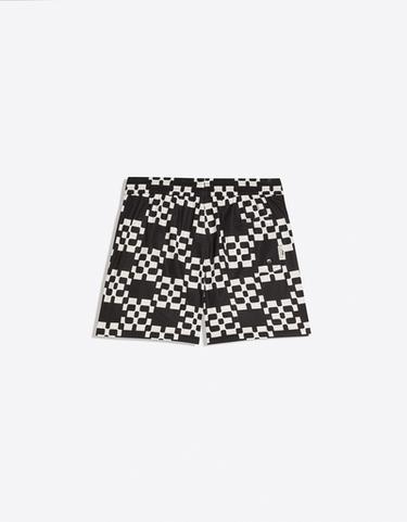 Boxy print swimsuit — White / Black 6
