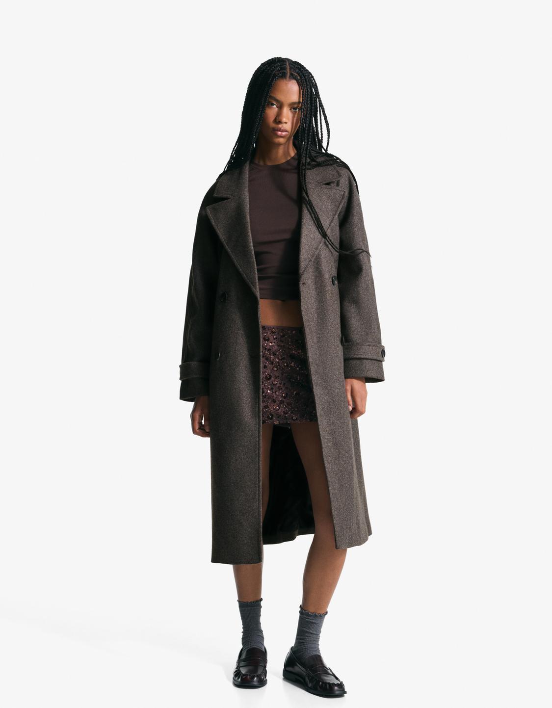 Soft trench coat with belt