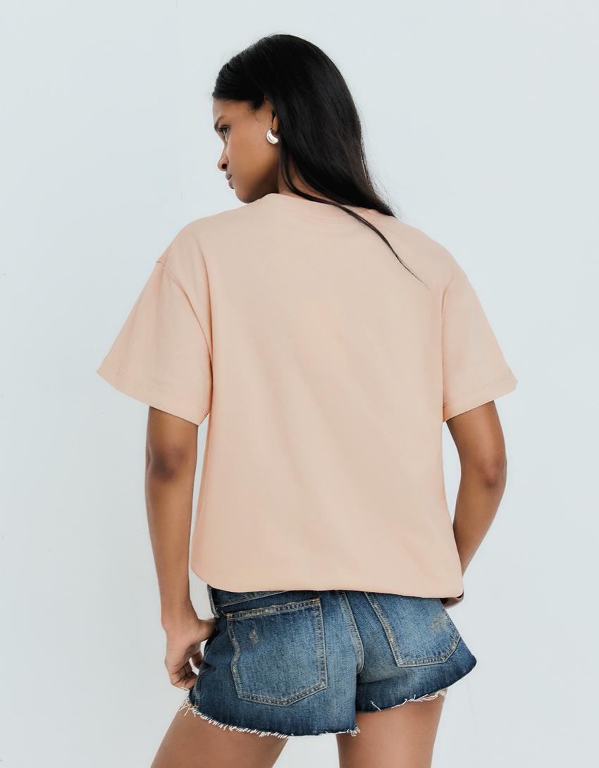 Oversize printed T-shirt TYLA-Camel