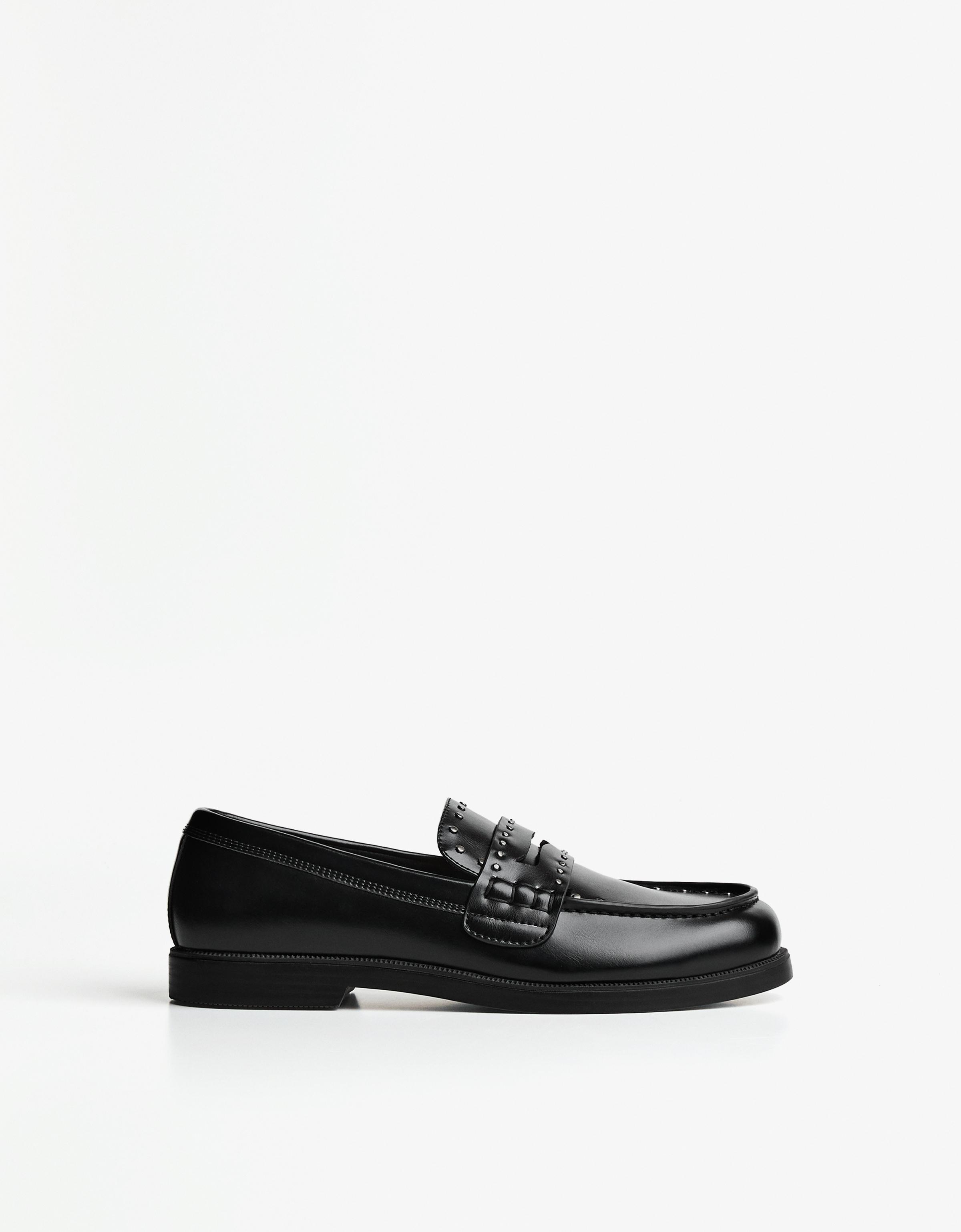 Bershka Mokassin Mit Nieten Herren 46 Schwarz