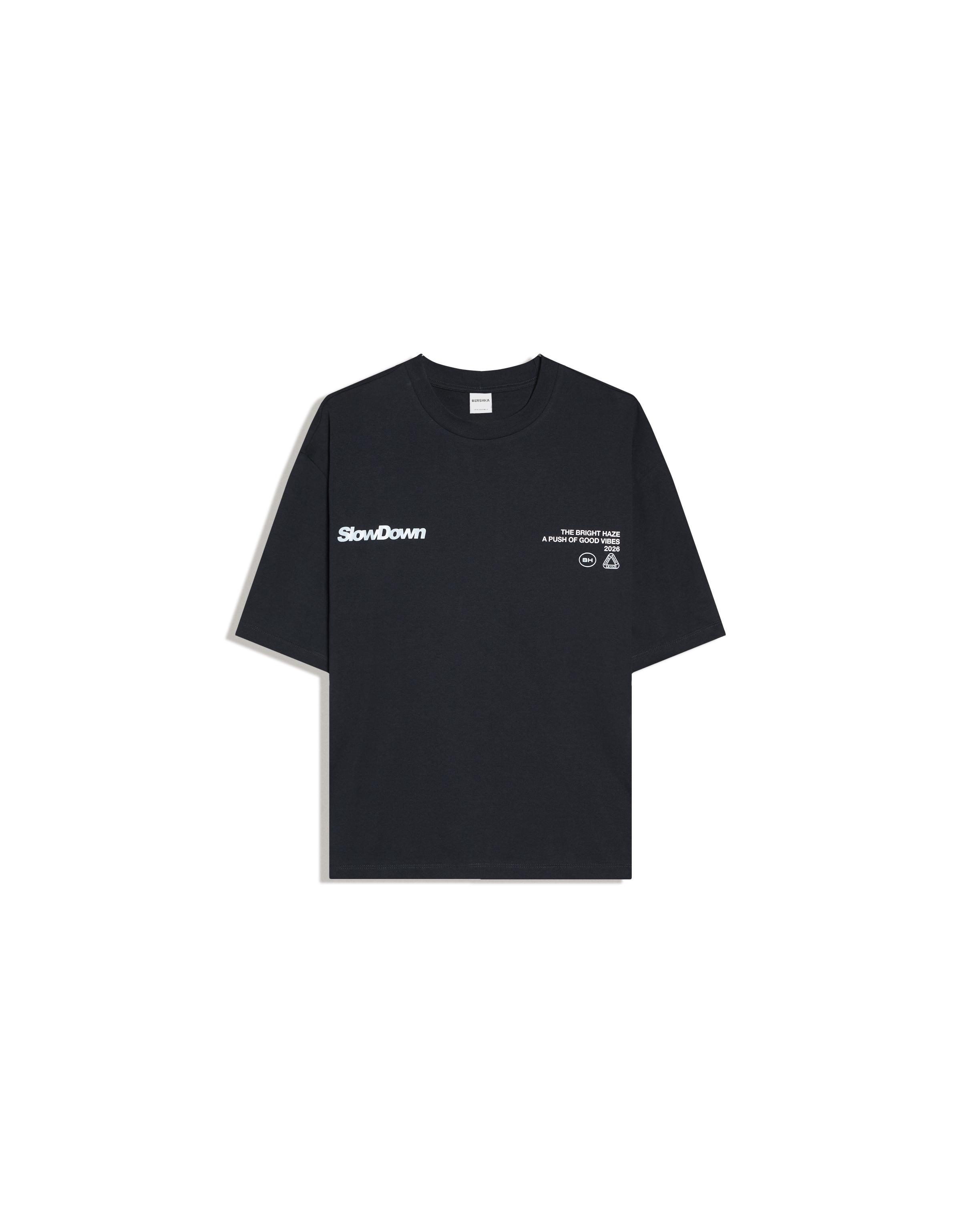Boxy street lettering T-shirt — Navy