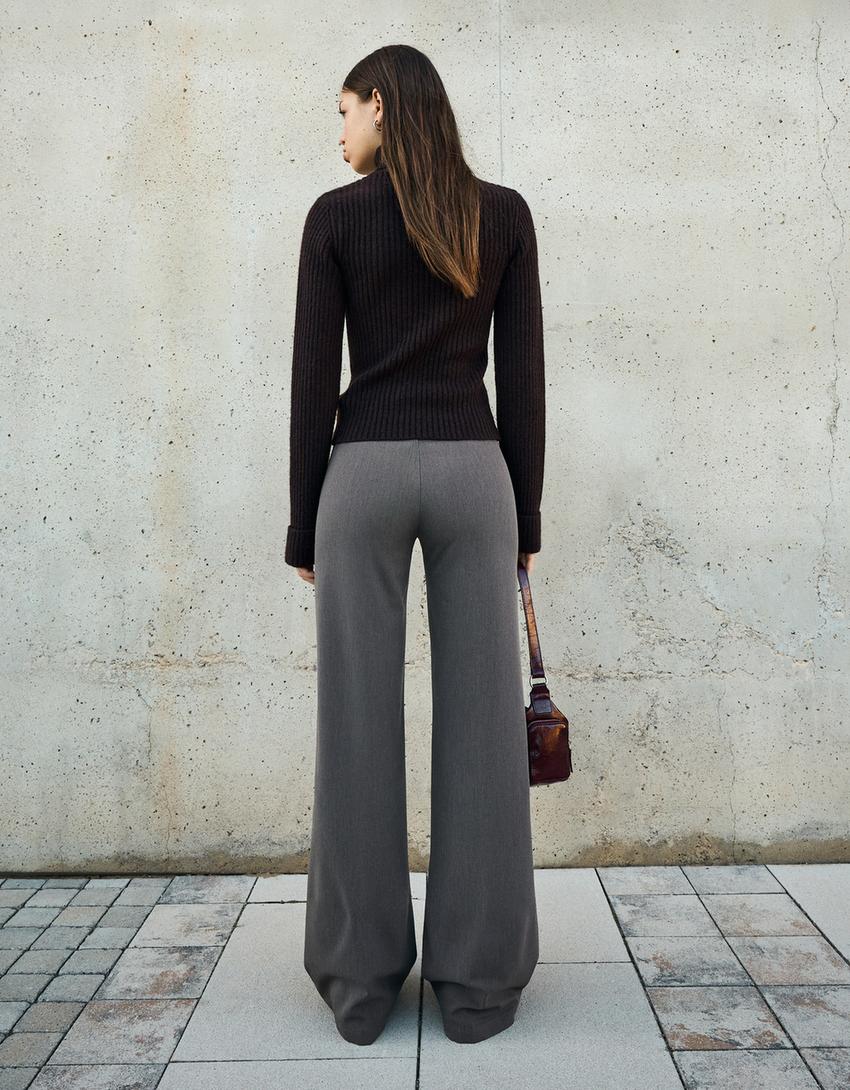 Hose mit weitem Bein-Grau