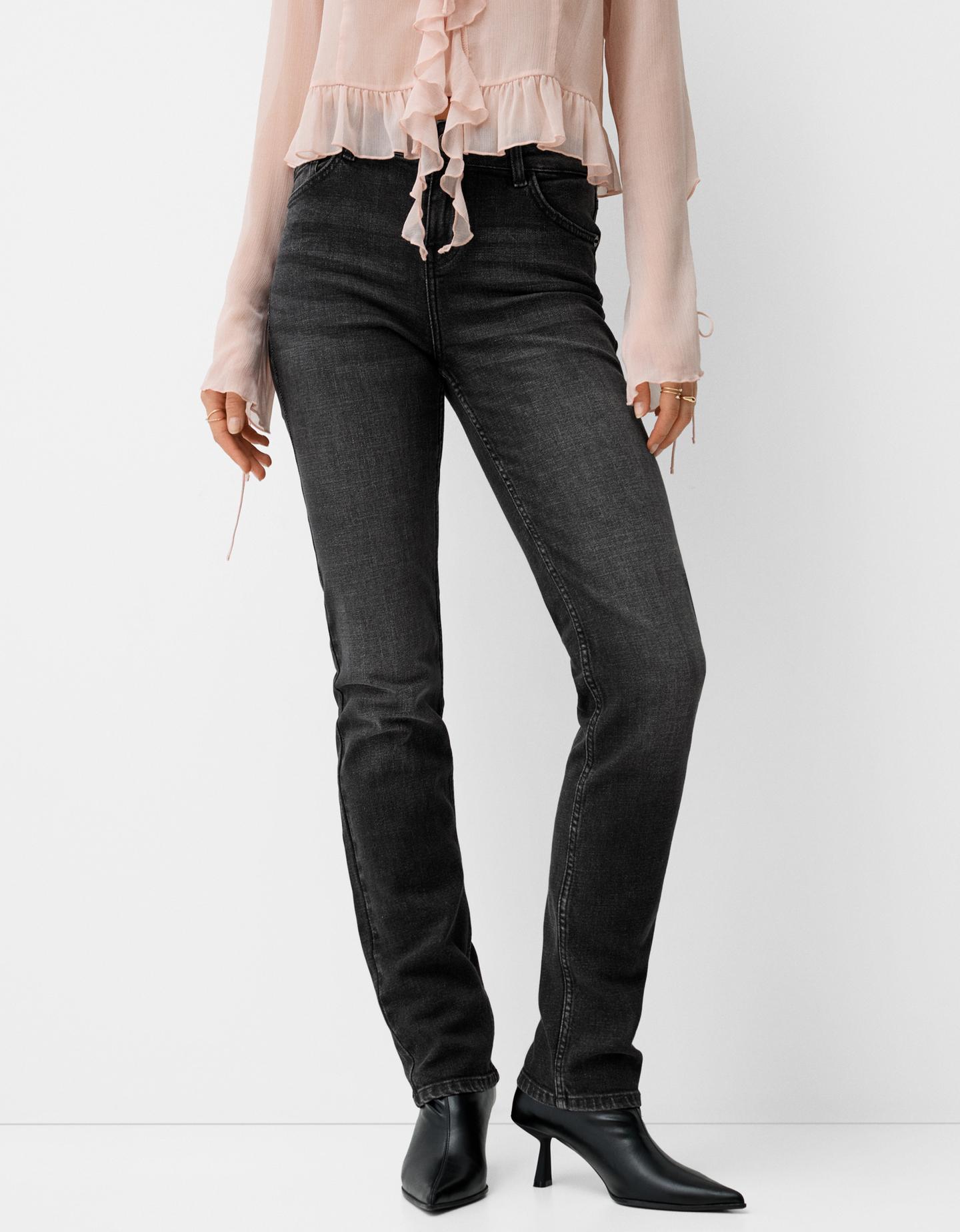 Bershka Jeans Slim Mujer 44 Negro