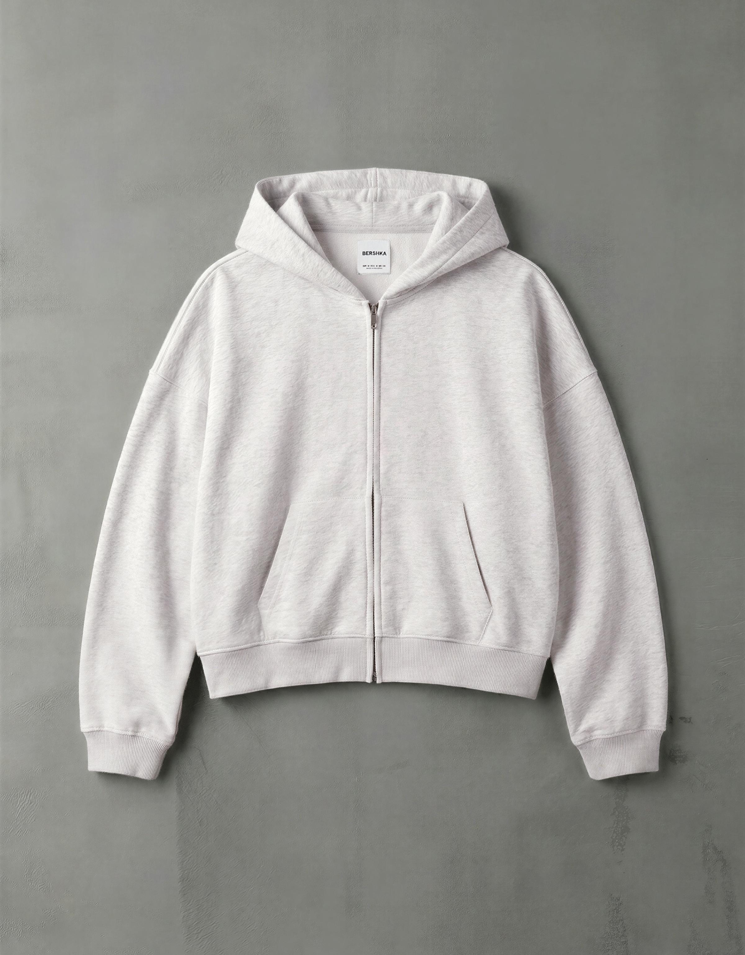 Kapüşonlu oversize fermuarlı sweatshirt - Görsel 28