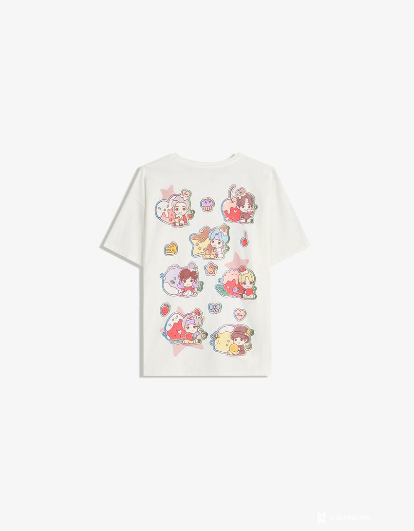 Camiseta TinyTAN tan manga corta print-Blanco roto-4
