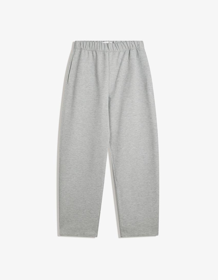 Calças supper baggy fit jogger fit-Cinza-0
