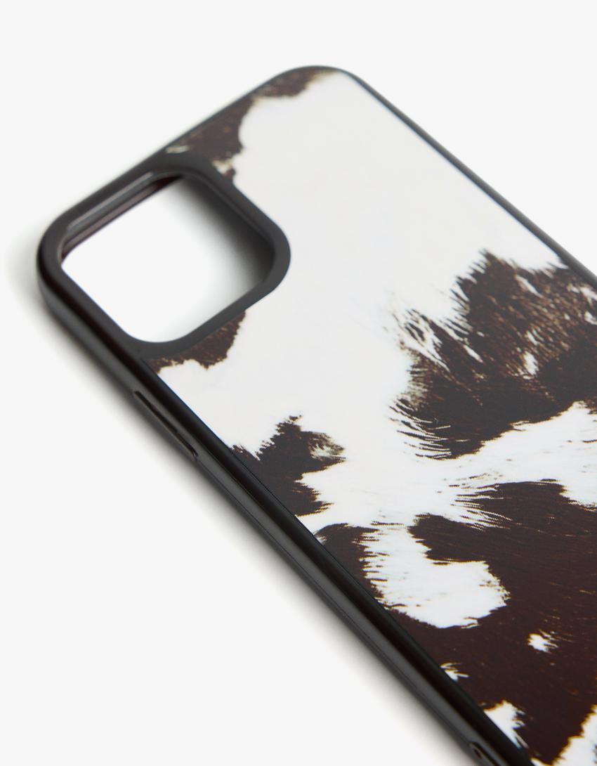 Coque de téléphone imprimé animal-Marron