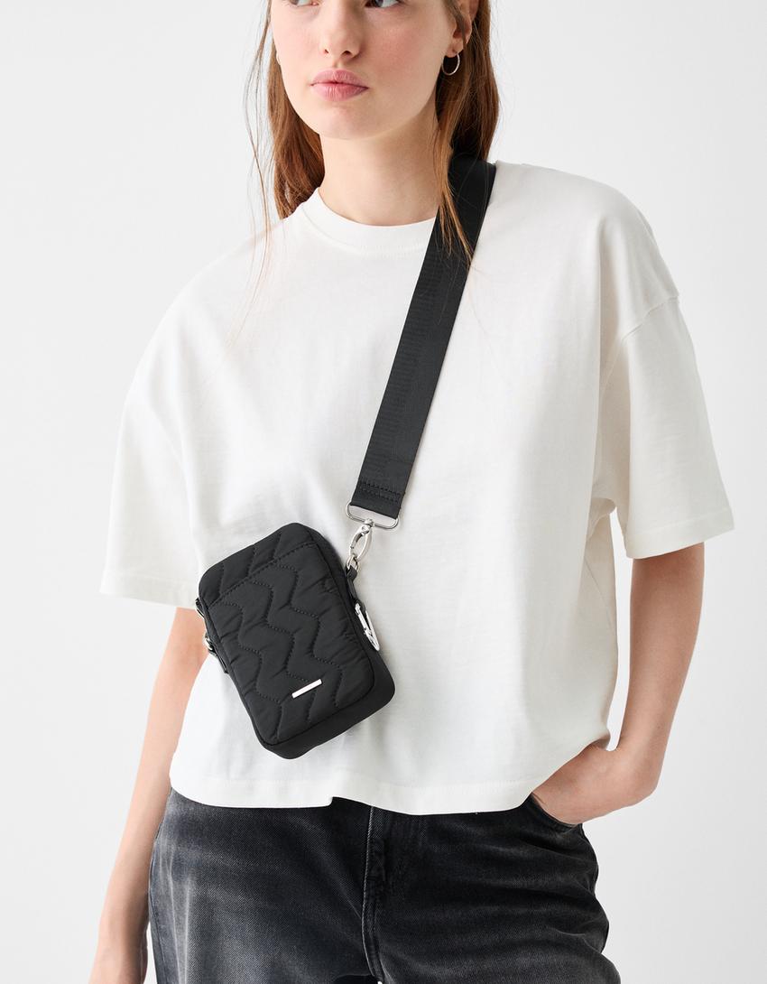 Denim mobile phone bag-Black