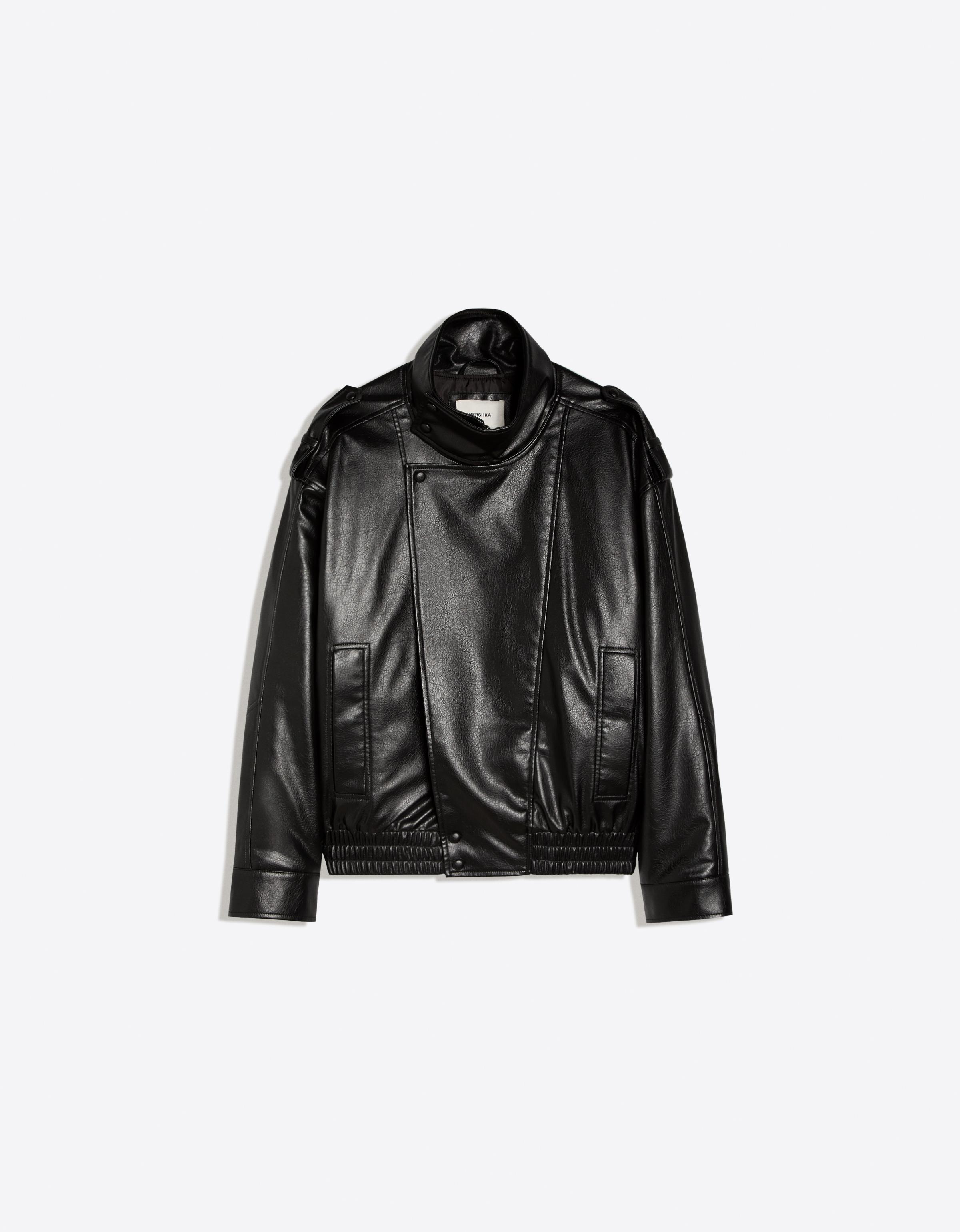 Leather effect jacket — Black