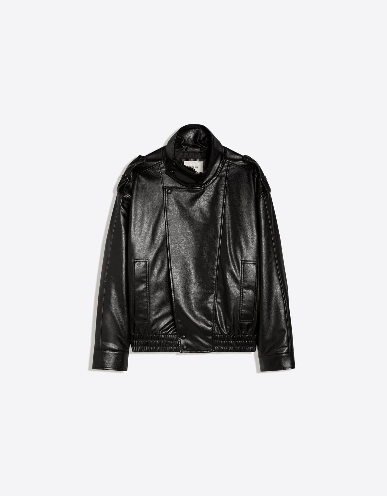 Leather effect jacket — Black