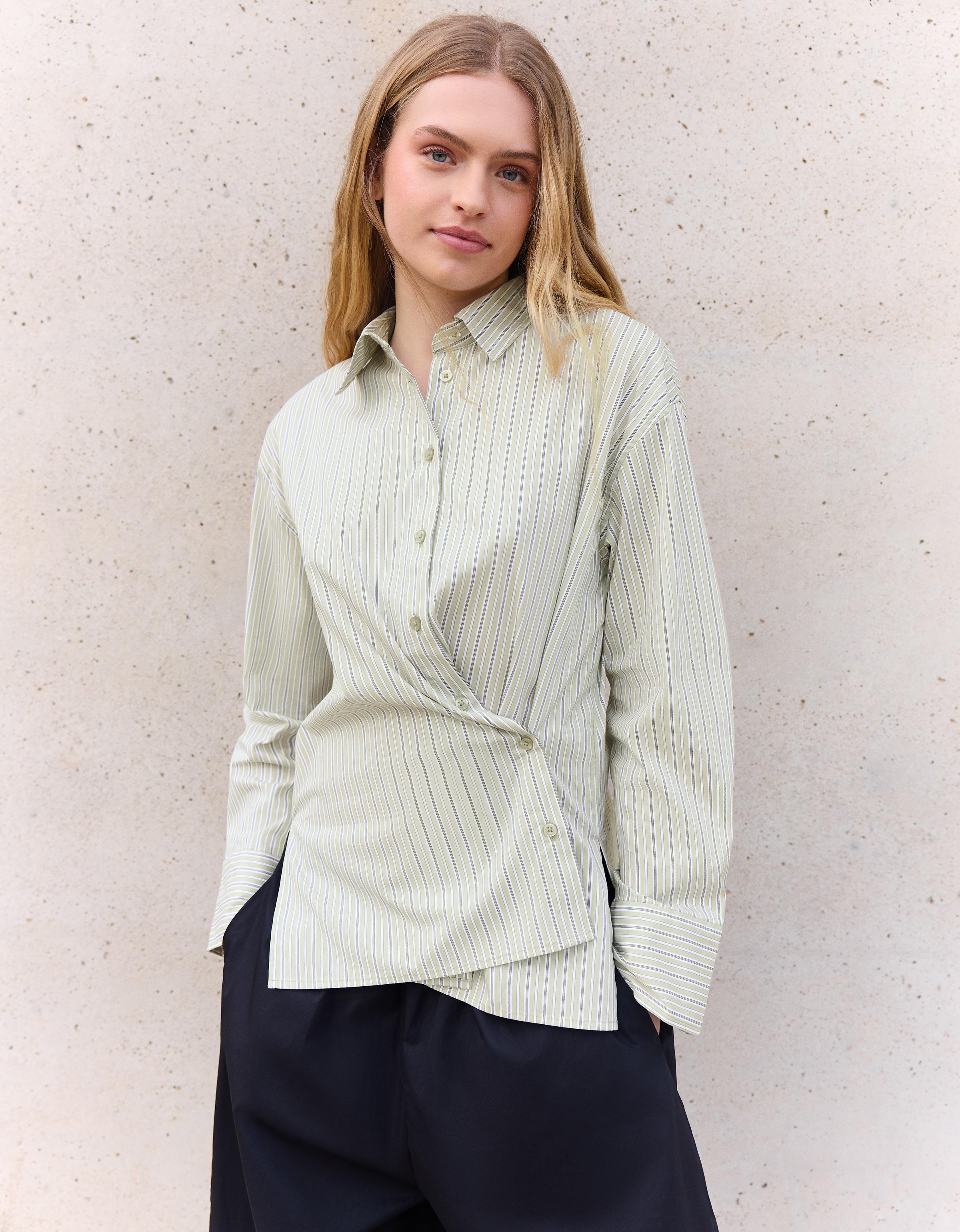 Uzun kollu kruvaze gömlek - Görsel 47