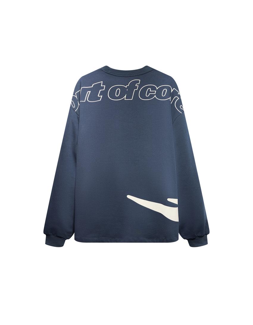 Μπλούζα με μακρύ μανίκι και τύπωμα out of core-Μπλου μαρέν