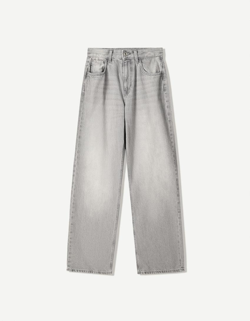 Jeans 90's wide leg-Gris oscuro