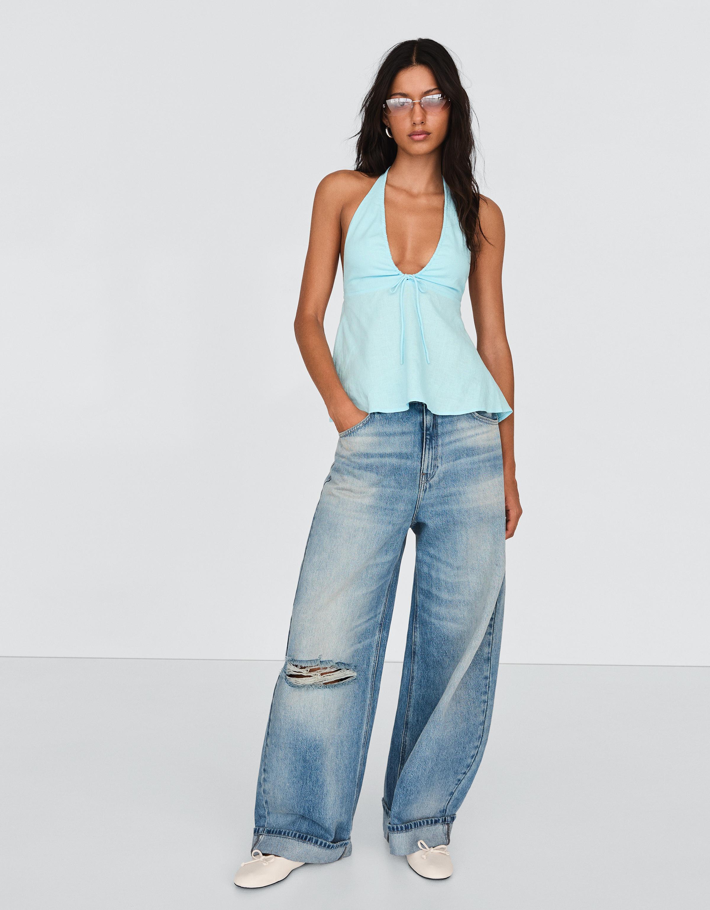 Keten halter top - Görsel 14