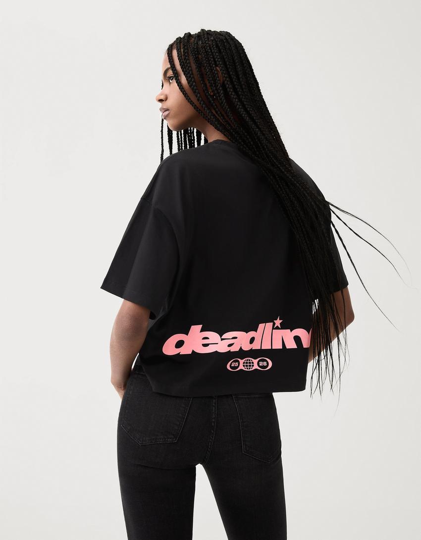 T-shirt Black Pink manches courtes-Noir
