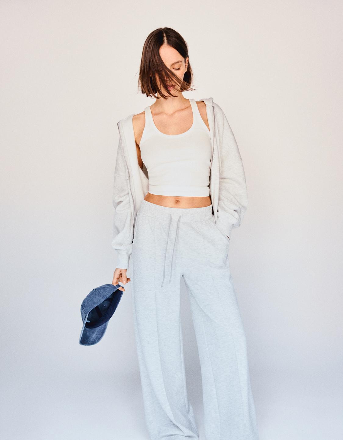 Soft touch wide-leg trousers