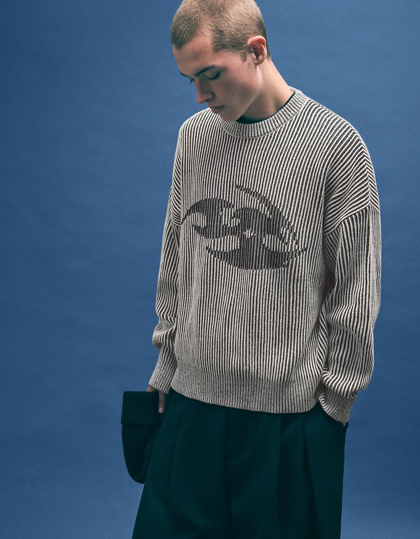 Printed sweater-Grey
