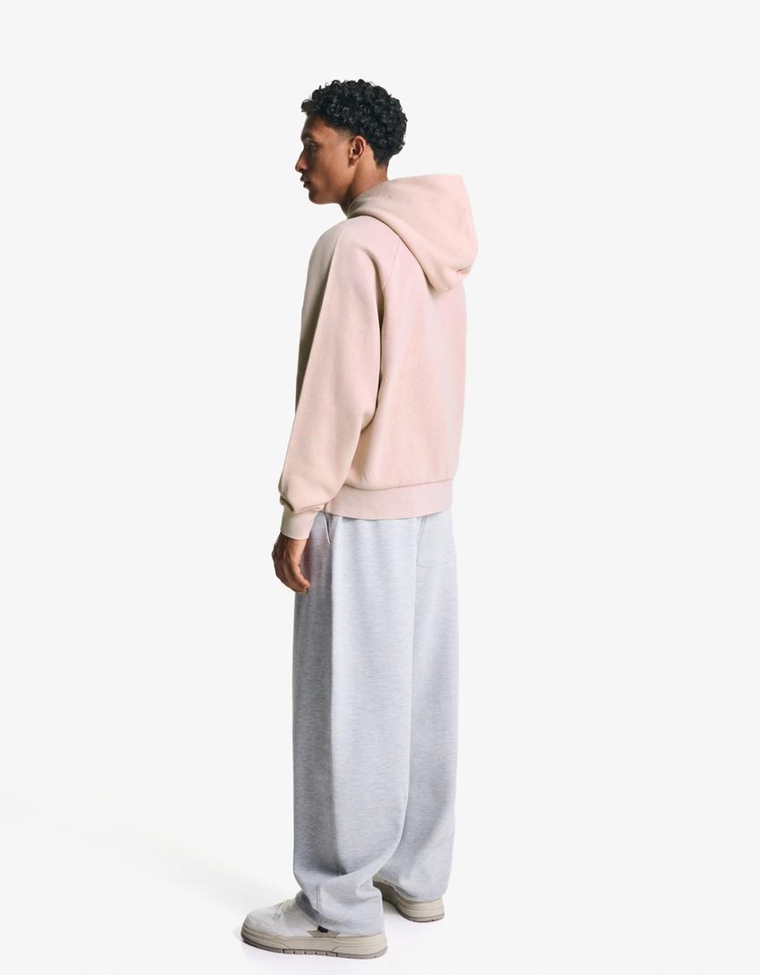 Boxy fit hoodie-Pink-1