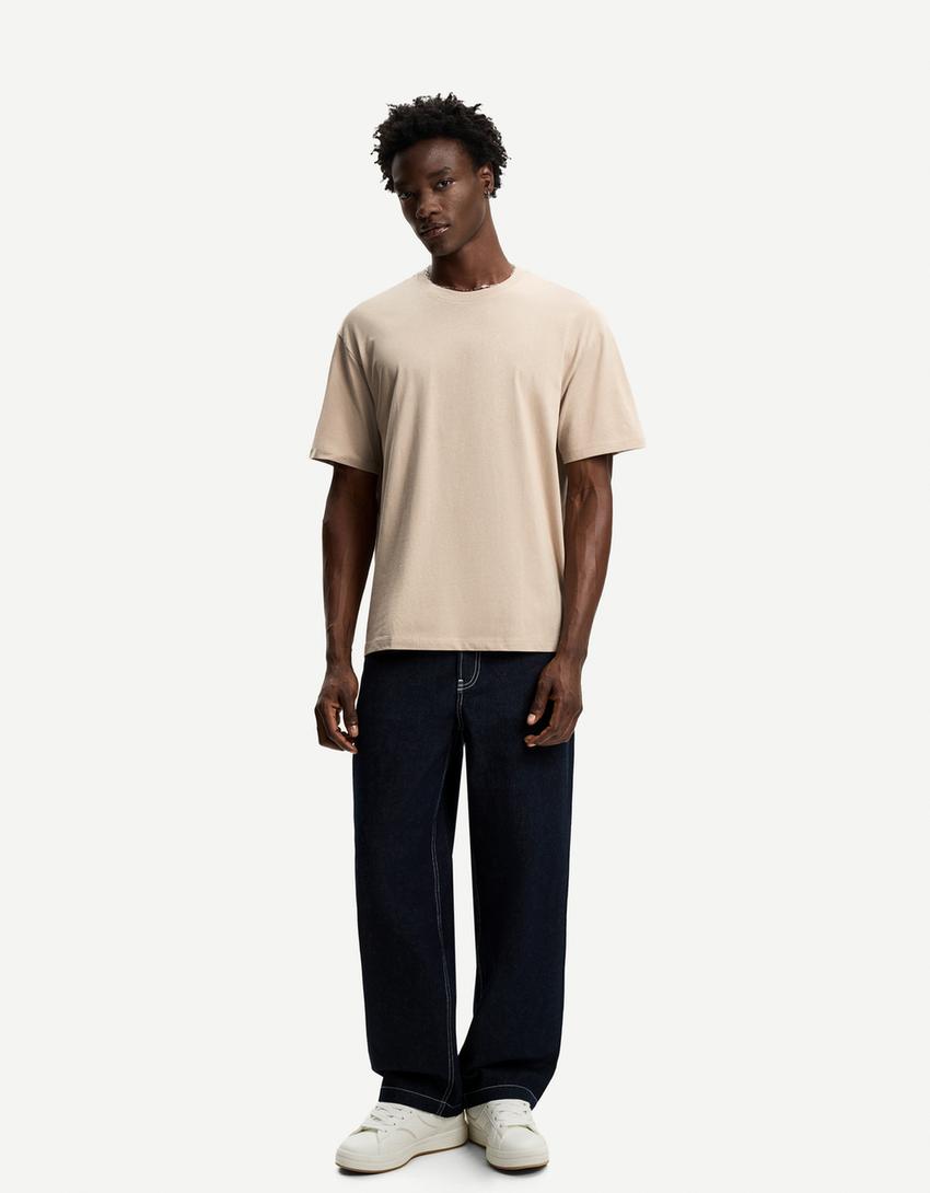 T-Shirt im Boxy Fit-Camel-0