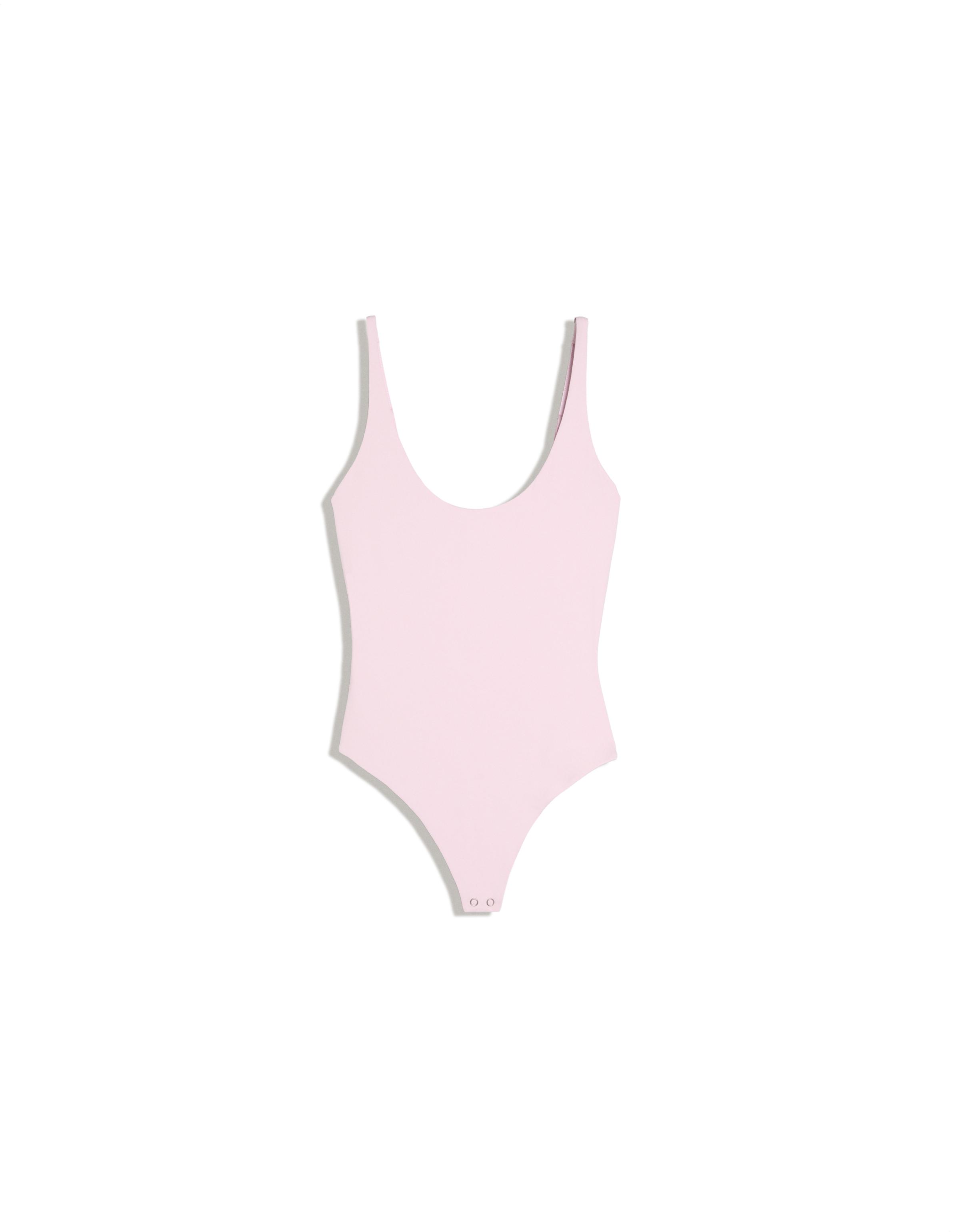Round neck strappy bodysuit — Pink