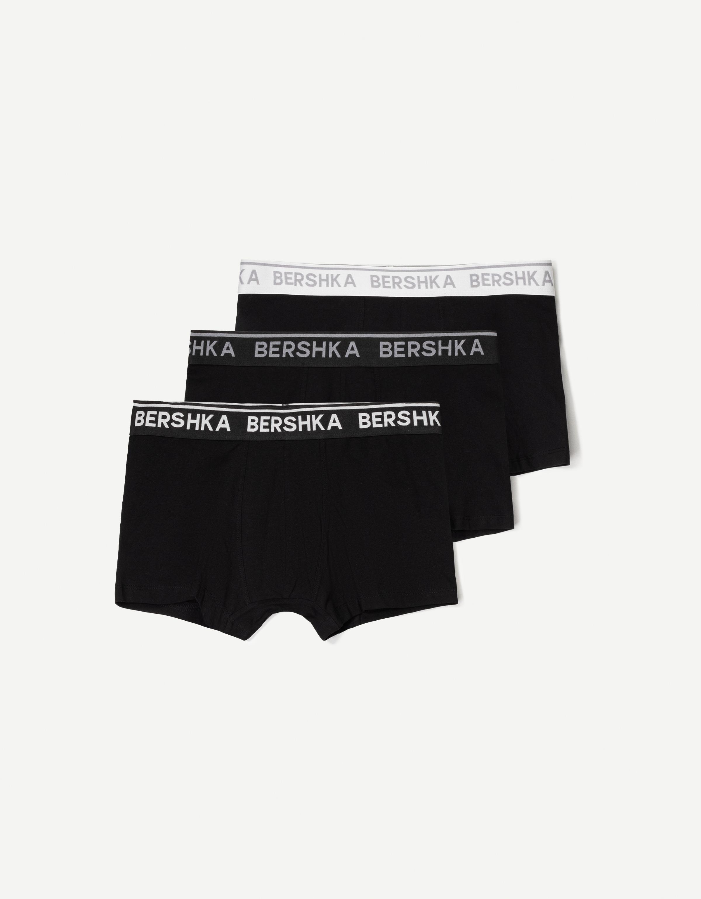 Bershka 3er-Pack Boxershorts Mit Bund Mit Print Herren M Weiss