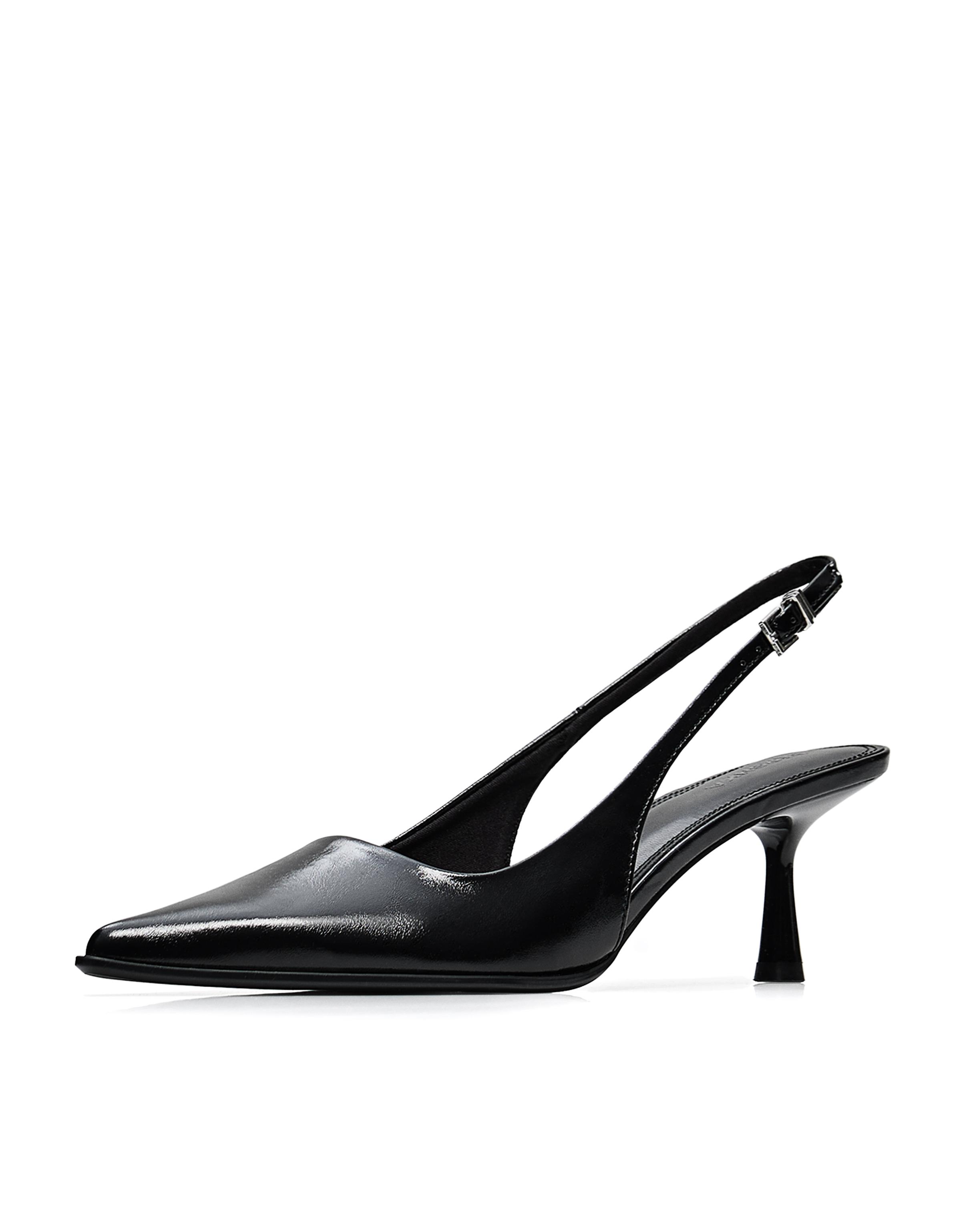 HEELED SHOES WITH BUCKLE DETAIL — BLACK