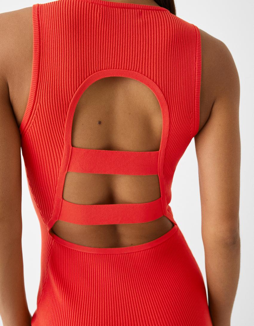 Cut-out mini dress-Red