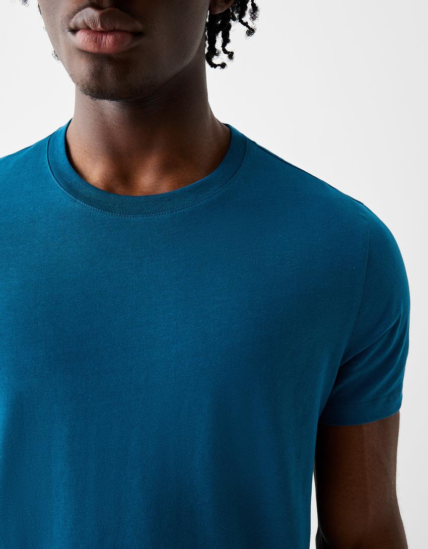 Regular fit short sleeve T-shirt-Blue-5