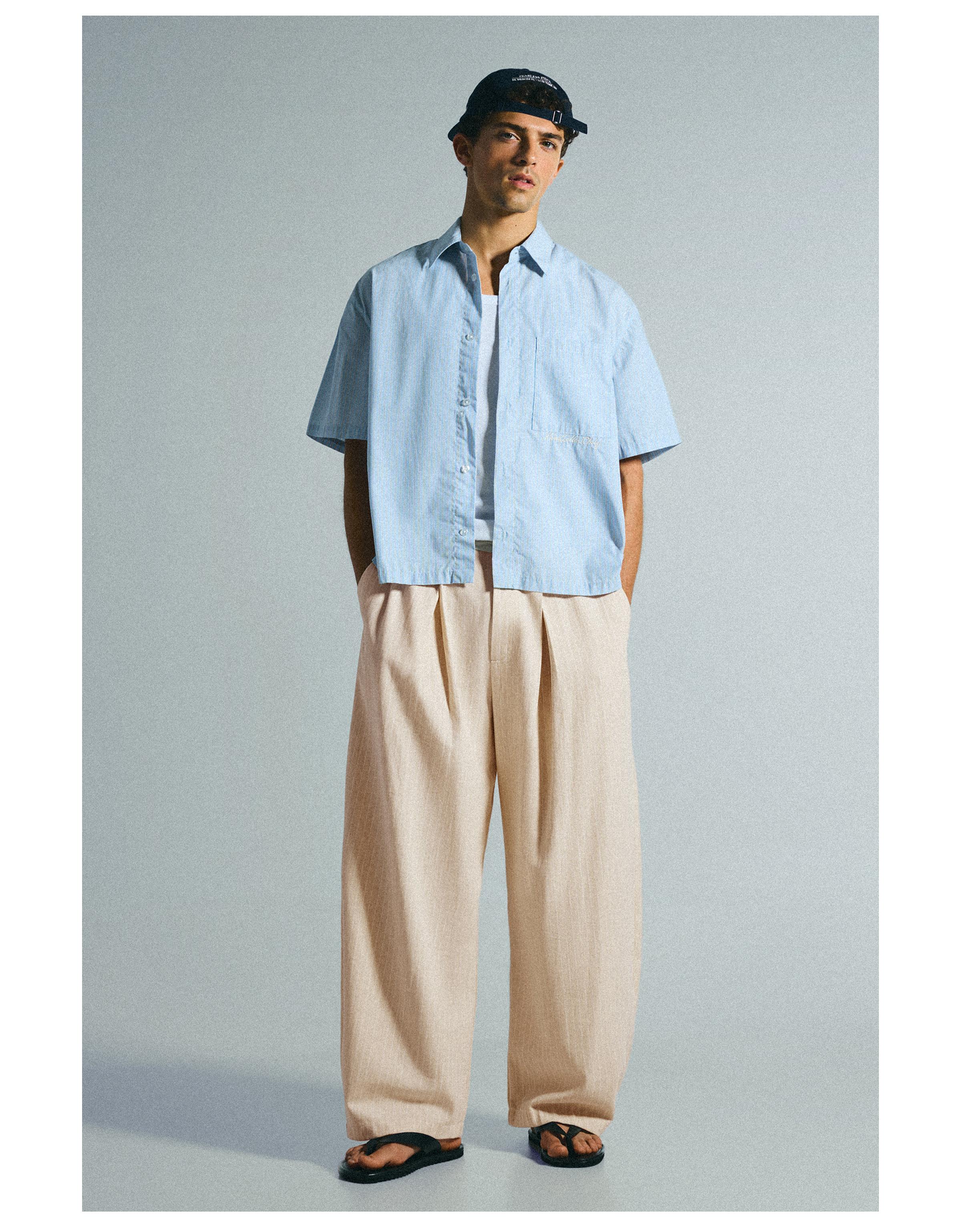 Super baggy pleated trousers — Sand