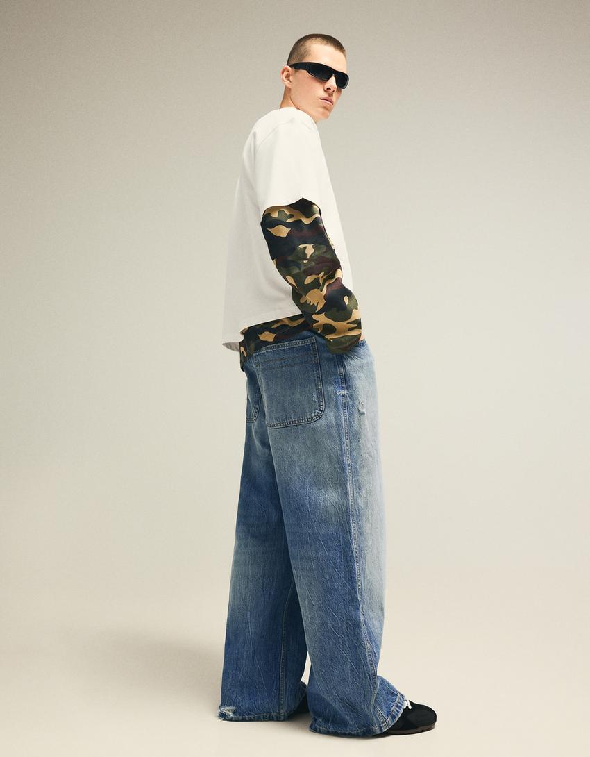 Baggy fit skater jean-Açık mavi