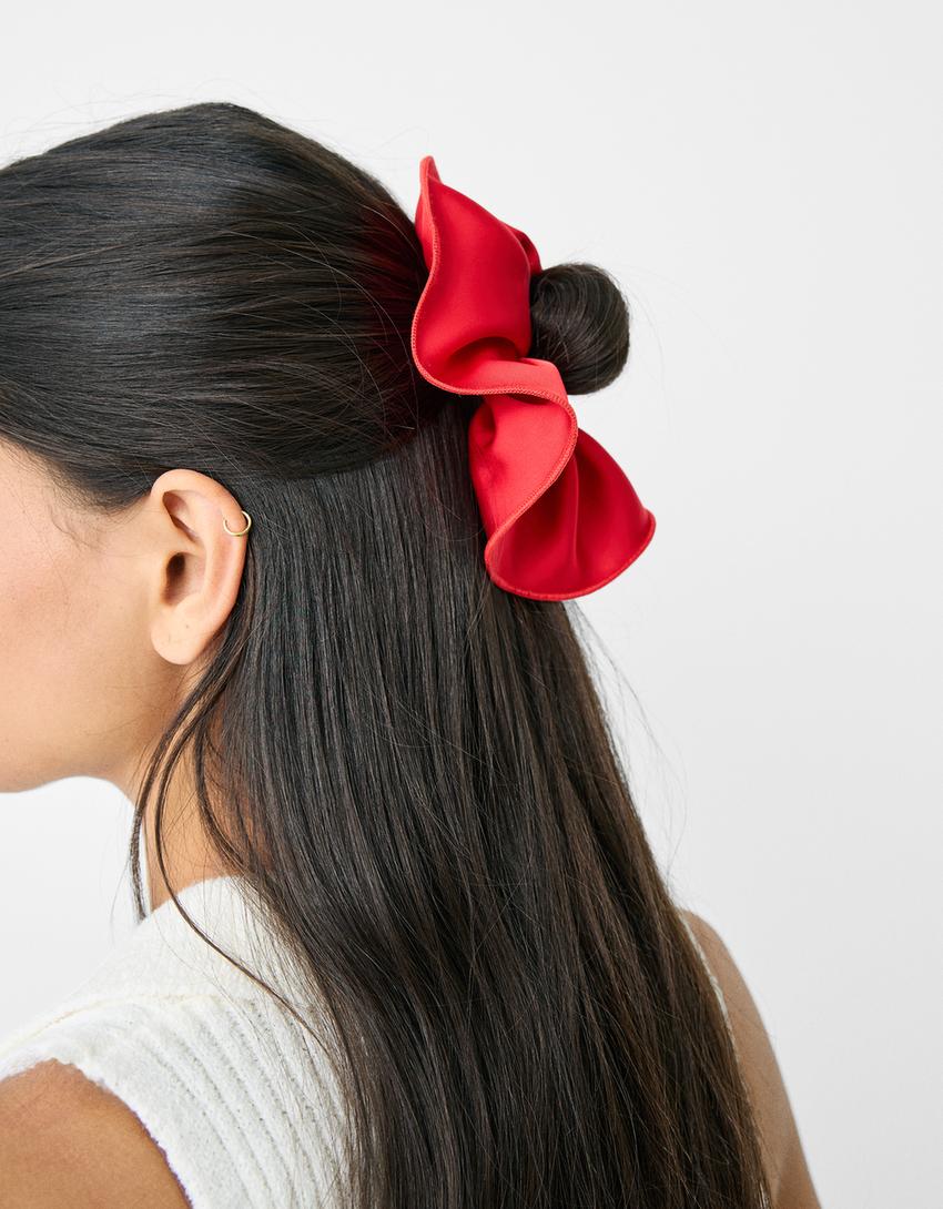 طقم من 2 ربطات شعر ساتان-أسود-1