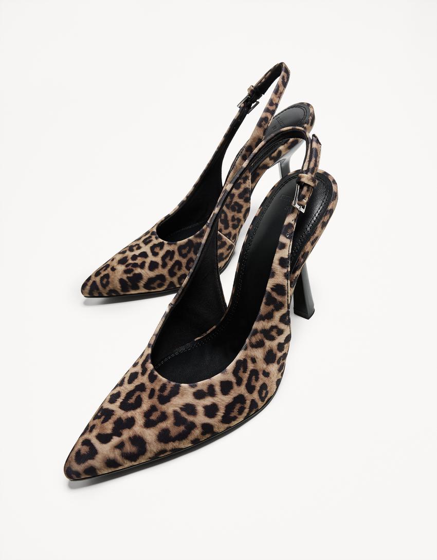 Zapato tacón animal print destalonado Zapatos Mujer Bershka