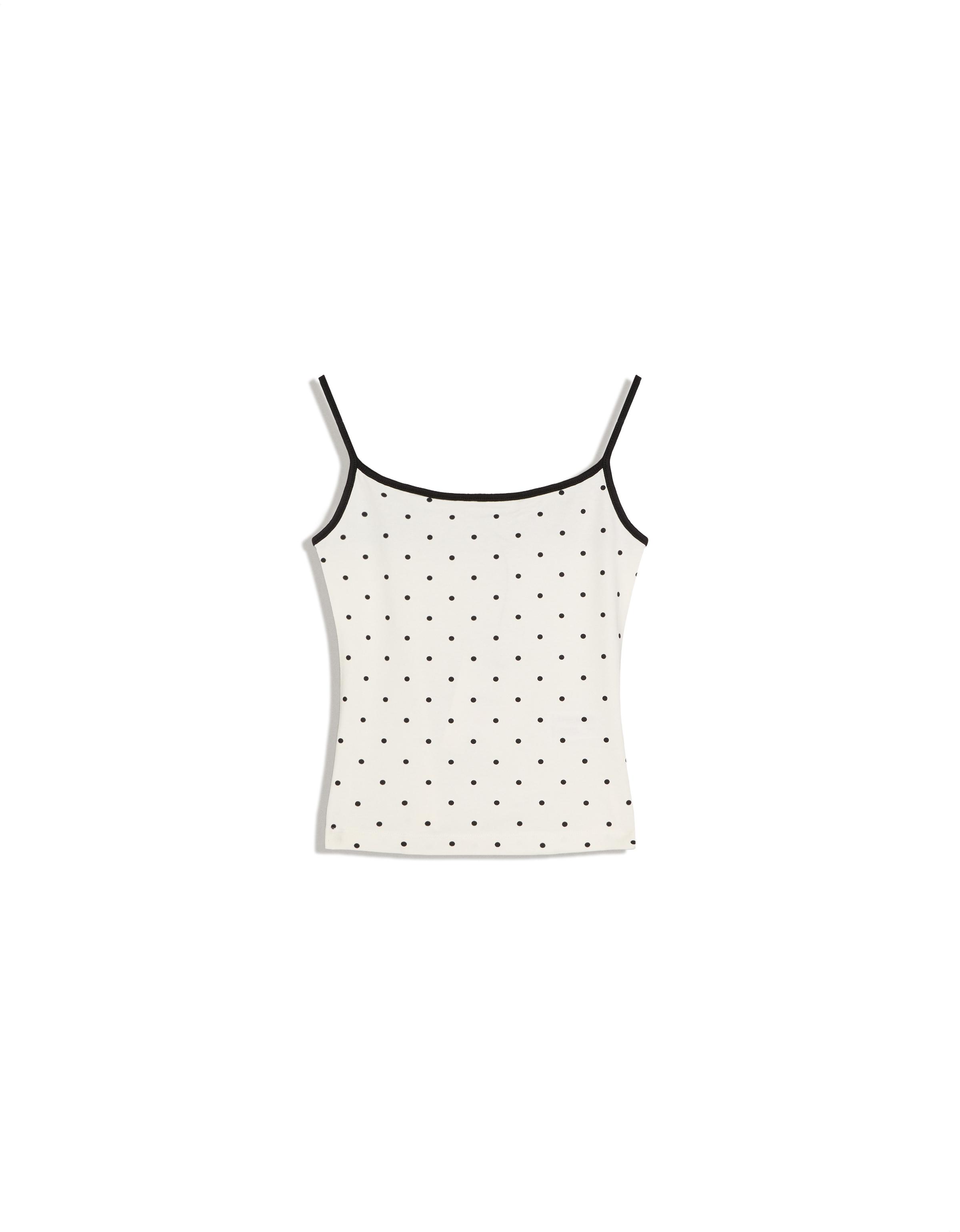 Contrast strappy top — White / Black