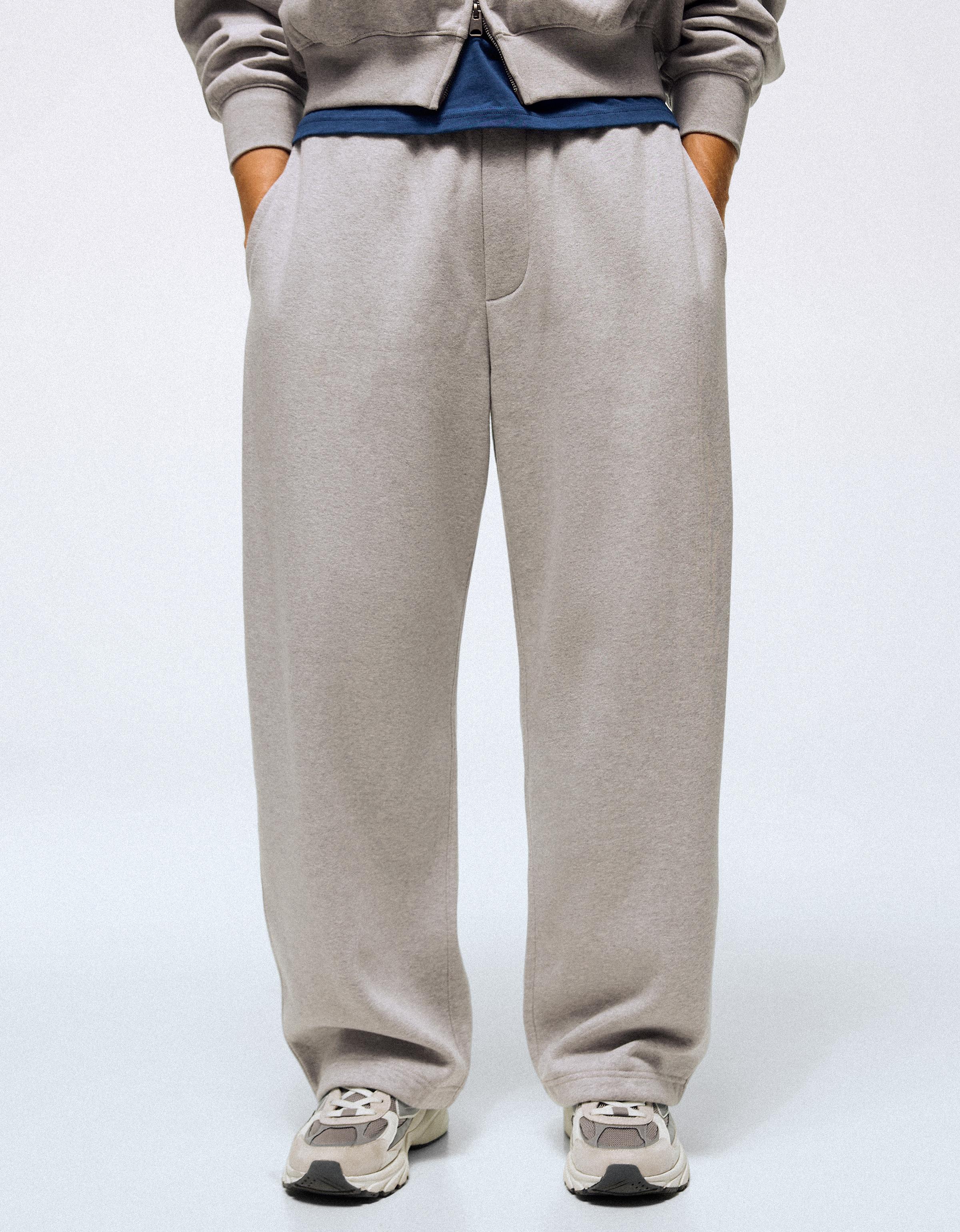 Napped balloon trousers — Grey