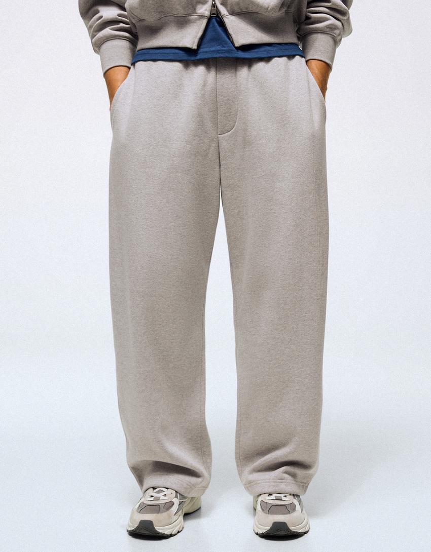 Napped balloon trousers-Grey