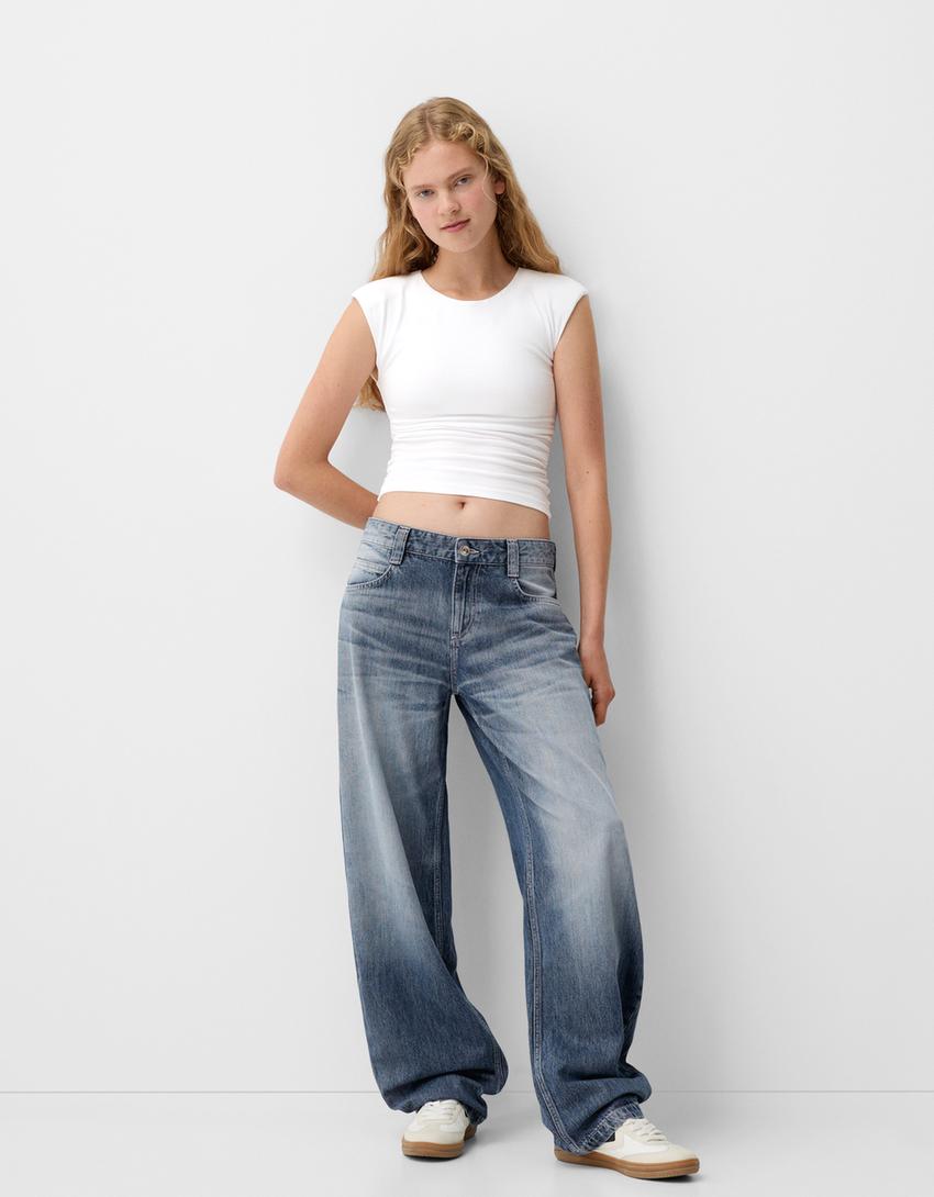 Baggy Jeans Bershka Acid Wash Jeans Bershka BALLOON FIT Baggy