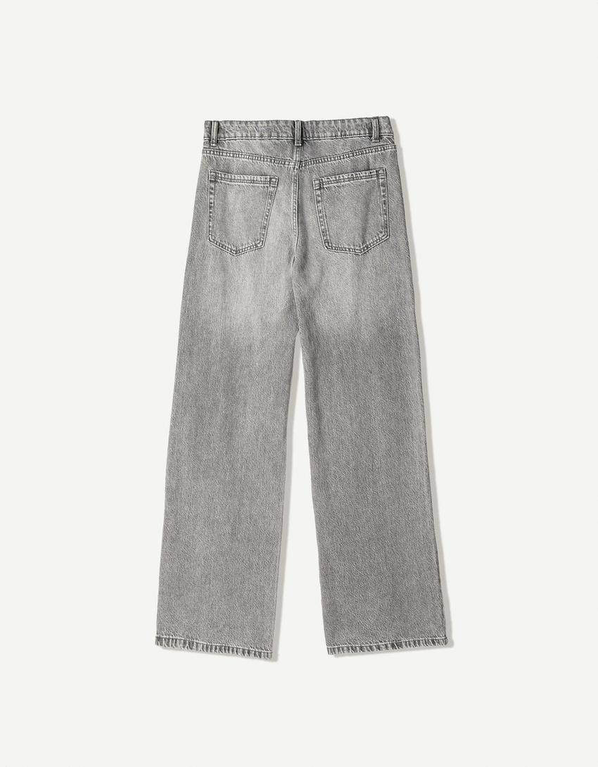 Baggy jean-Koyu gri-4