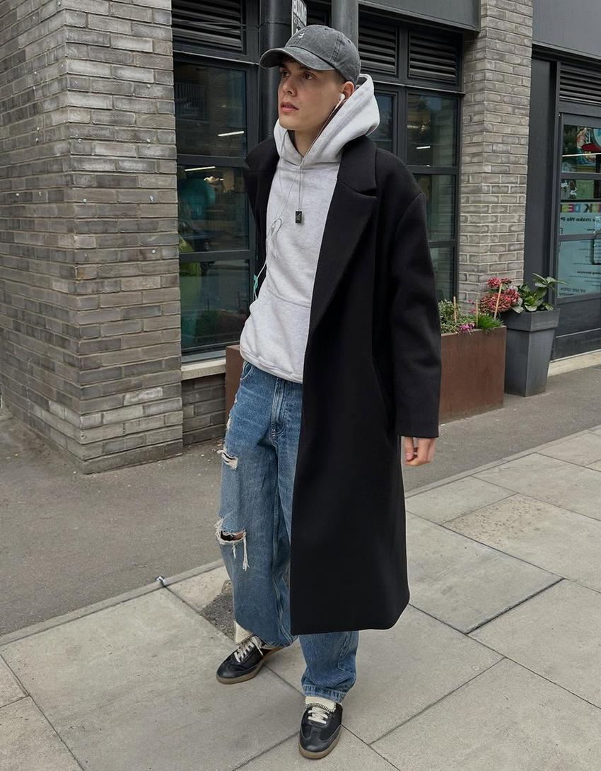 Jeans super baggy fit strappati-Azzurro