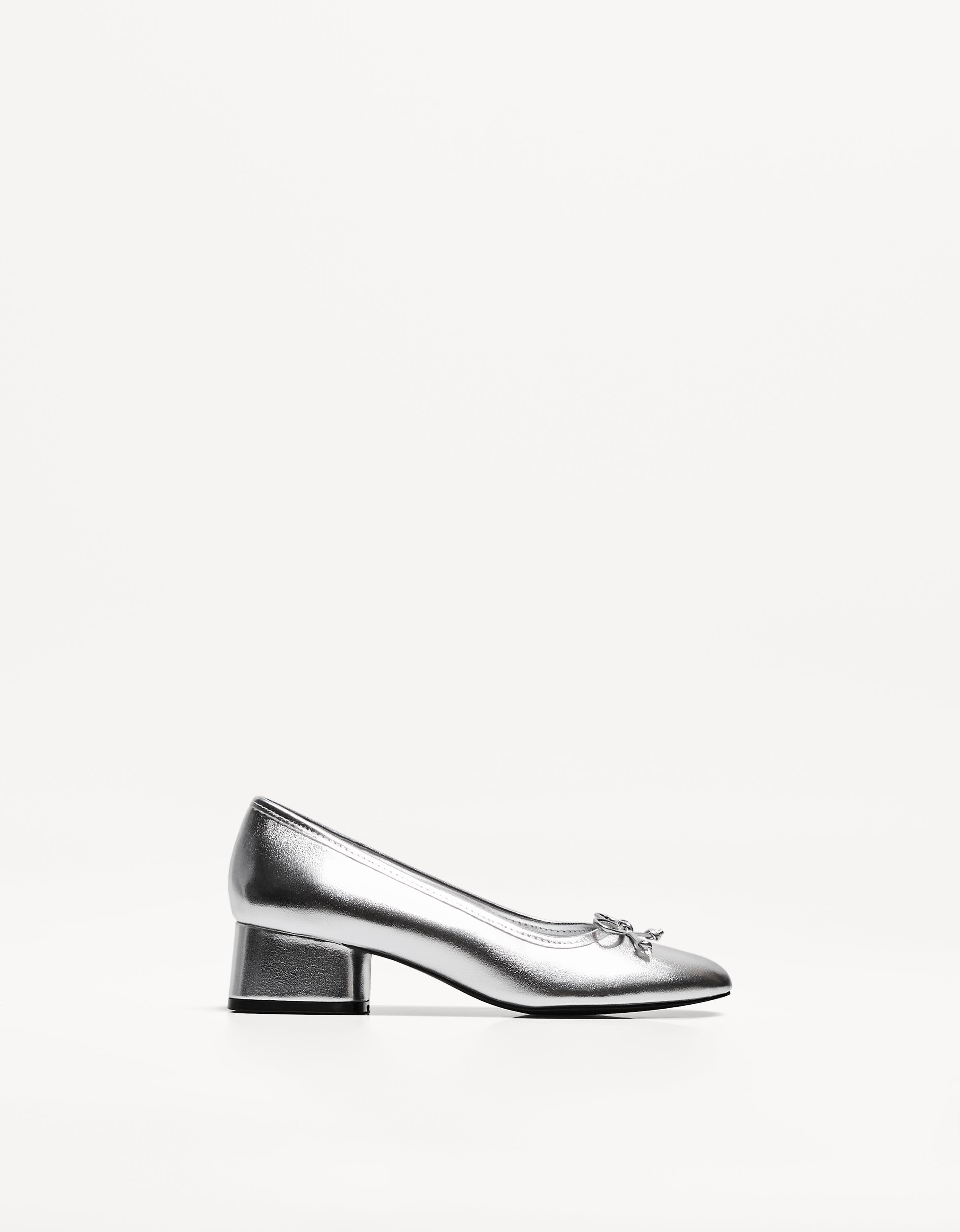 Bershka Ballerinas Mit Absatz Damen 39 Silber