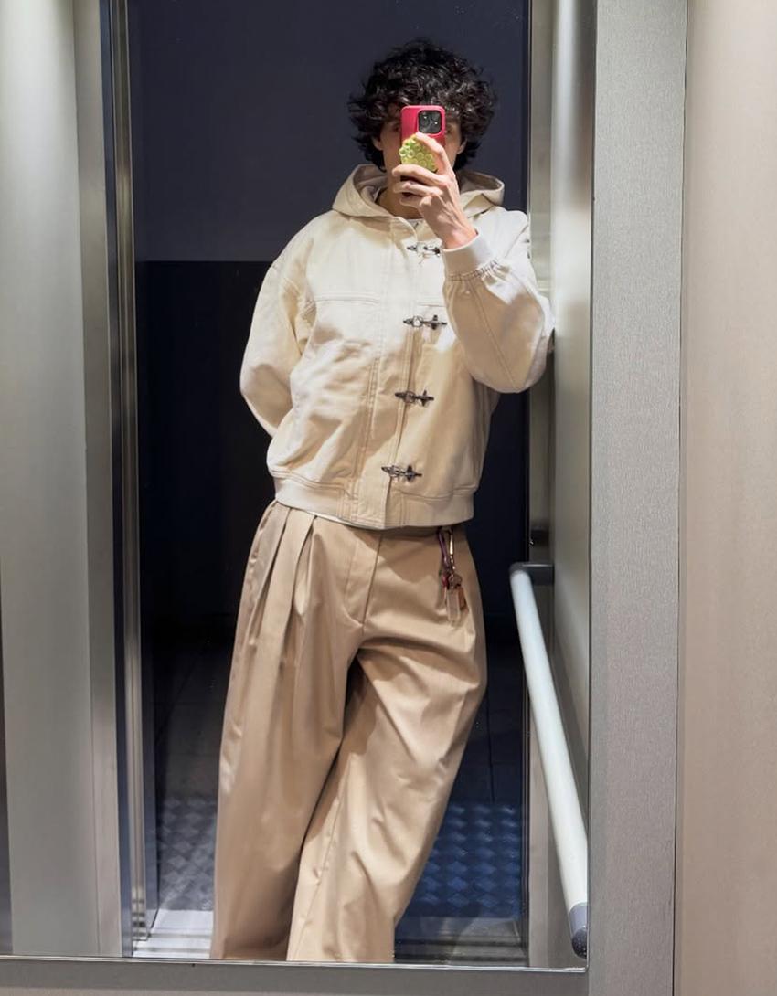 Cazadora bomber alamares-Crudo