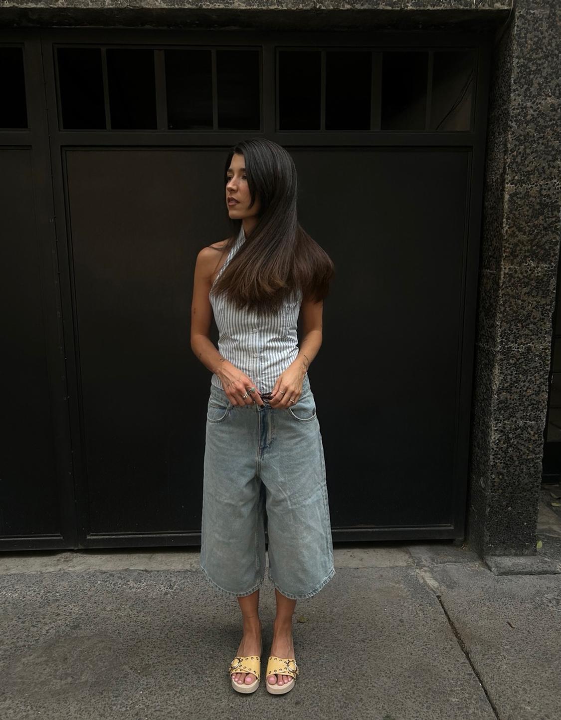 Baggy denim Bermuda jorts