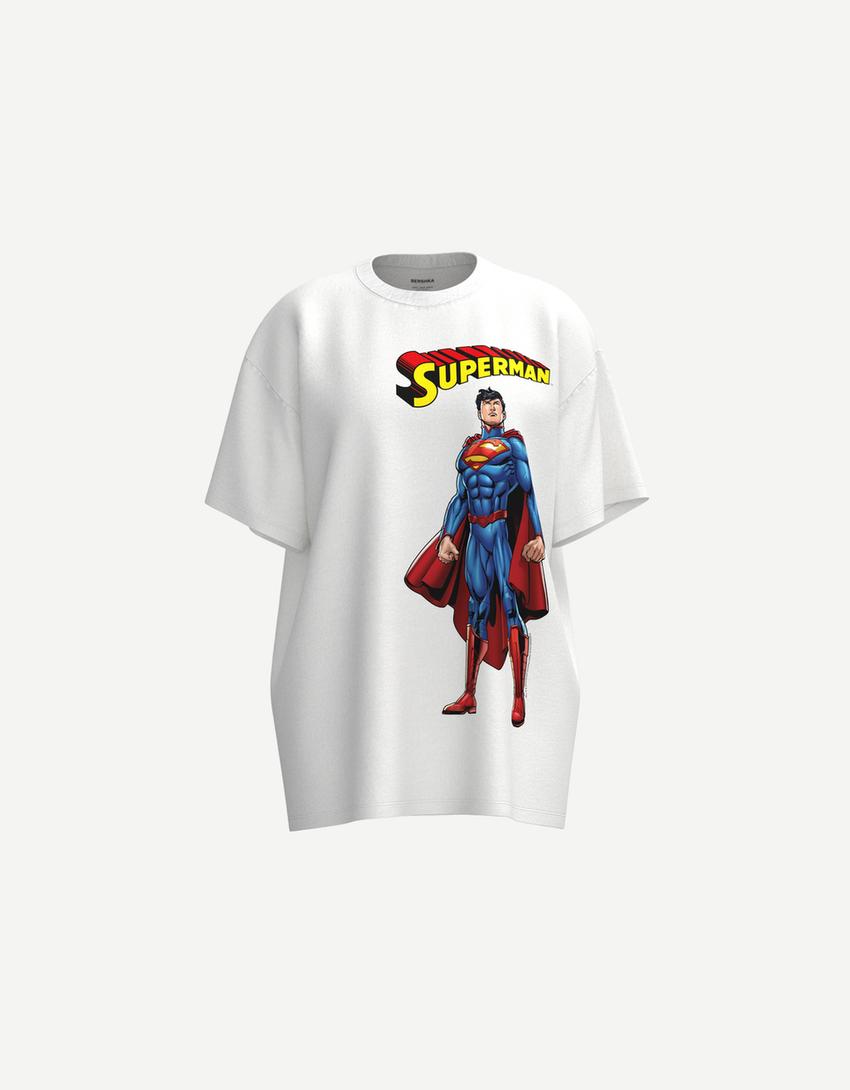 T-shirt Superman à manches courtes-Blanc cassé-3