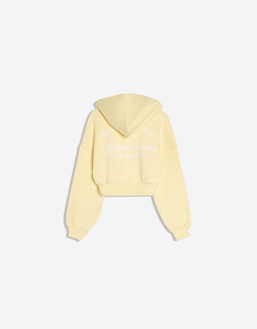 Hooded zip-up sweatshirt-Banana