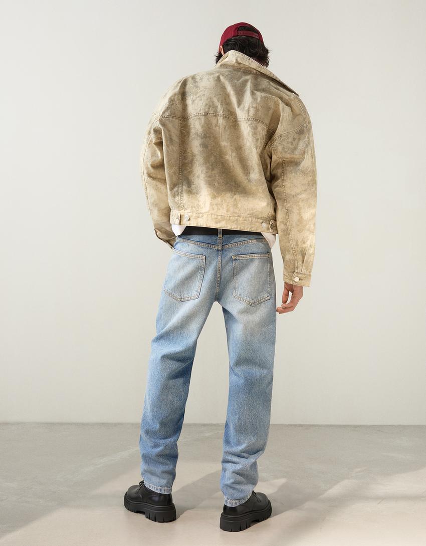 Jeans straight-Azul lavado