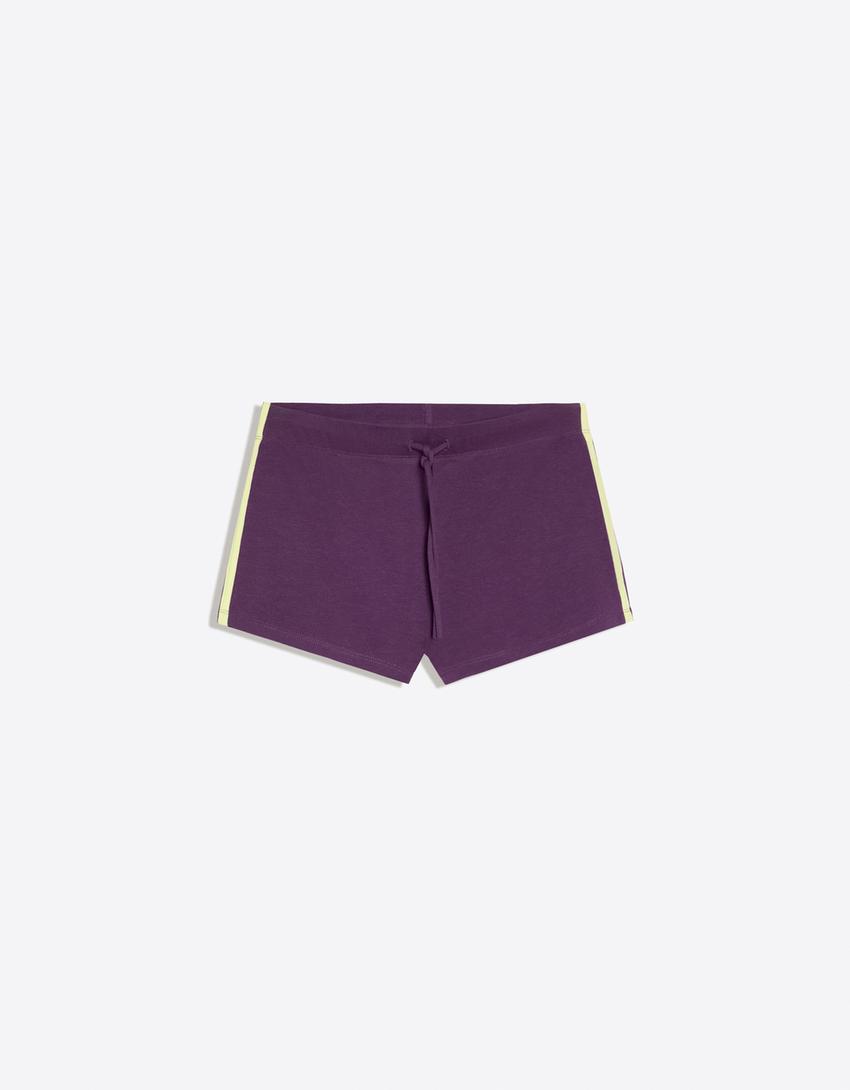 Short mini con banda laterale-Viola