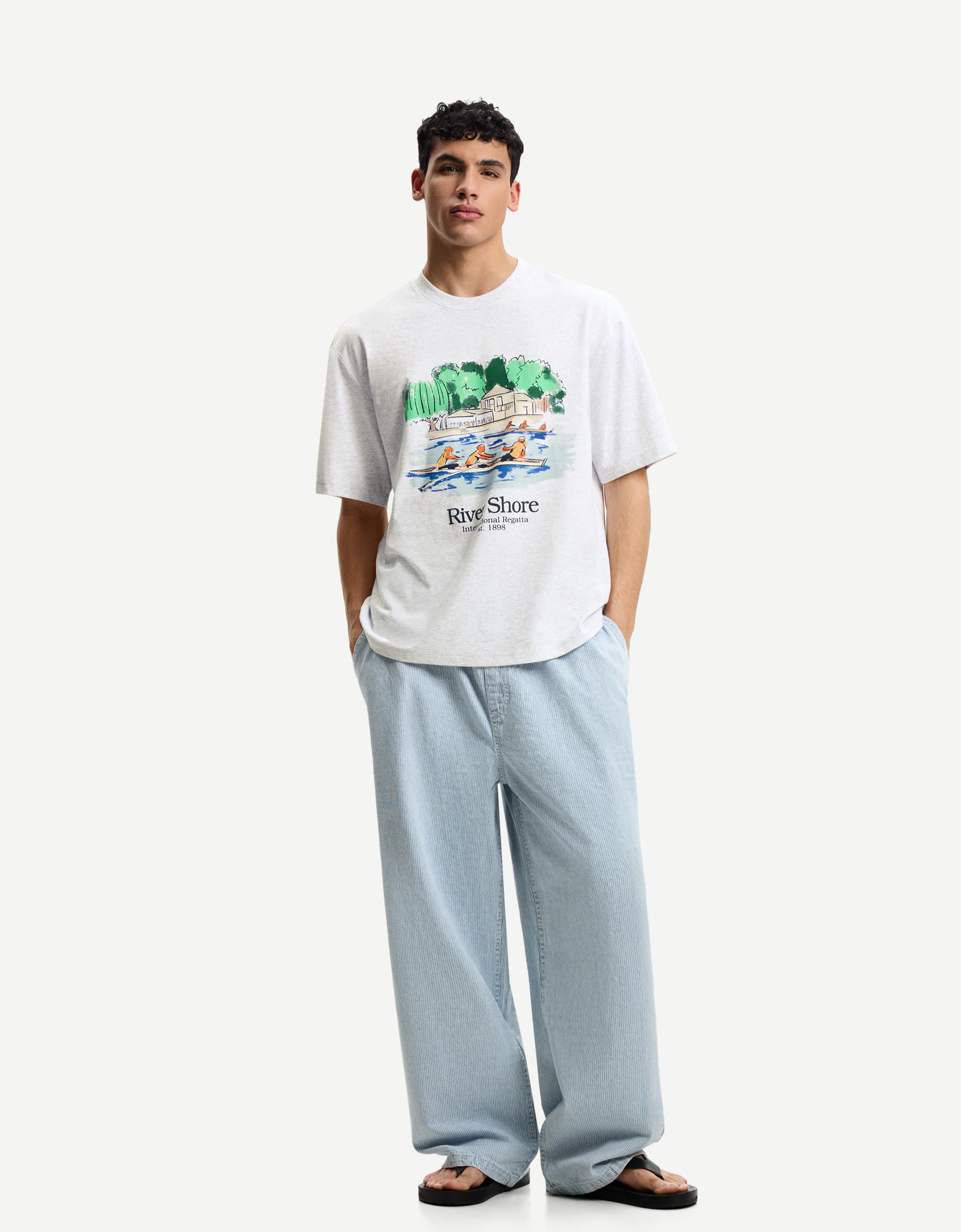 Short sleeve T-shirt with print - T-shirts - Men | Bershka