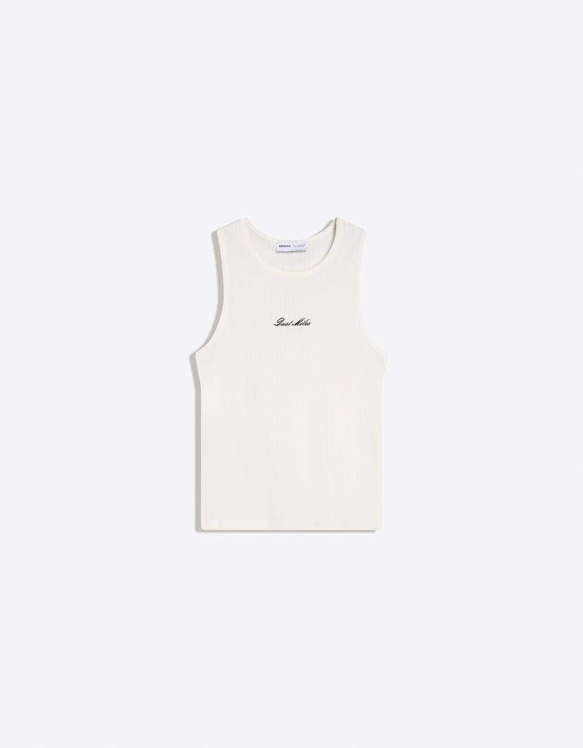 Vest top with print-Off white